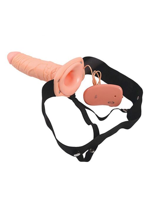 Proteza-vibratore strap on cavo real rapture 8 flesh - obrazek 2