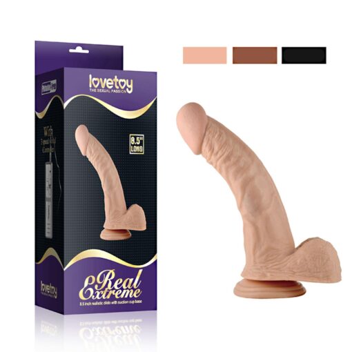 8.5"" real extreme vibrating dildo flesh - obrazek 2
