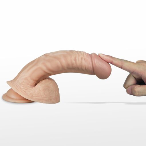 8.5"" real extreme vibrating dildo flesh - obrazek 4