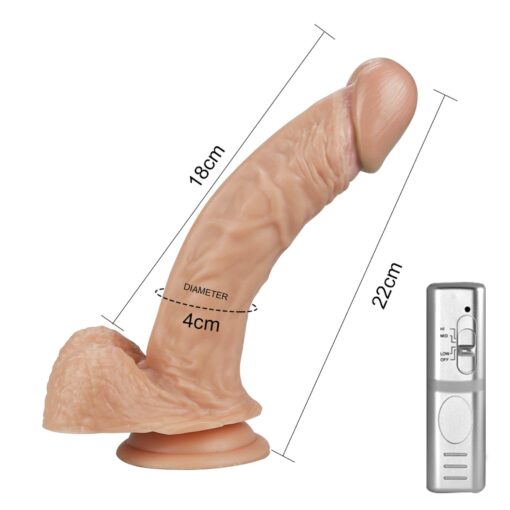 8.5"" real extreme vibrating dildo flesh - obrazek 5