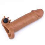 Add 2"" pleasure x tender vibrating penis sleeve brown - obrazek 3