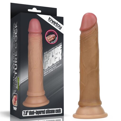 7' dual layered platinum silicone cock - obrazek 9