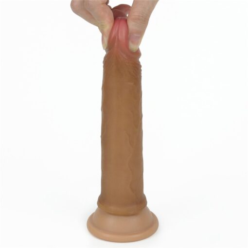 7' dual layered platinum silicone cock - obrazek 2