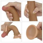 7' dual layered platinum silicone cock - obrazek 6