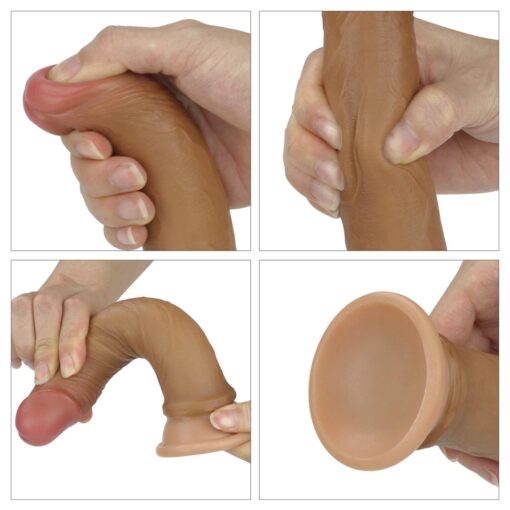 7' dual layered platinum silicone cock - obrazek 6
