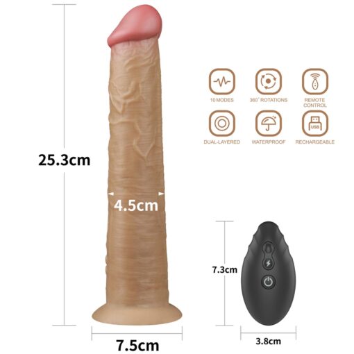 10' dual layered platinum silicone rotator - obrazek 2
