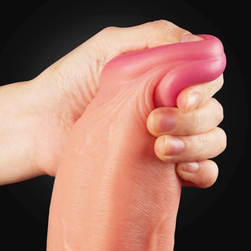 12"" dual layered platinum silicone cock - obrazek 3
