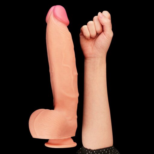 12"" dual layered platinum silicone cock - obrazek 7