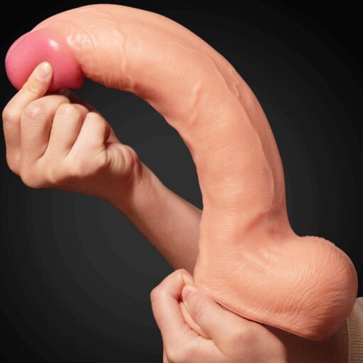 12"" dual layered platinum silicone cock - obrazek 8