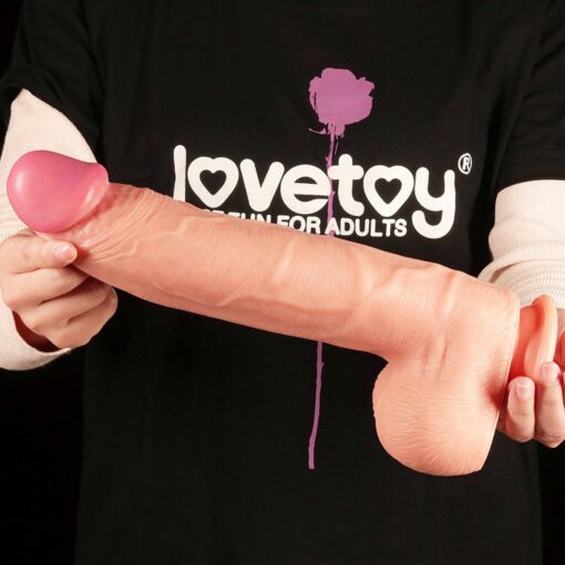 12"" dual layered platinum silicone cock - obrazek 9