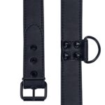 Bondage fetish black matt collar with leash - obrazek 3