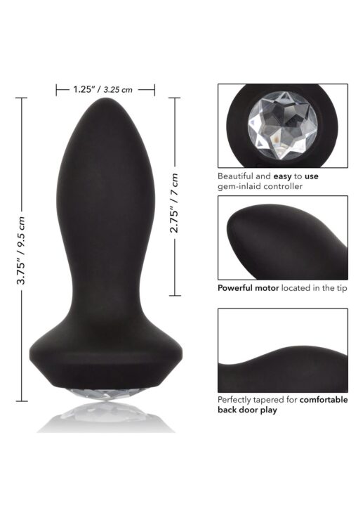 Vibrating petite crystal probe black - obrazek 8
