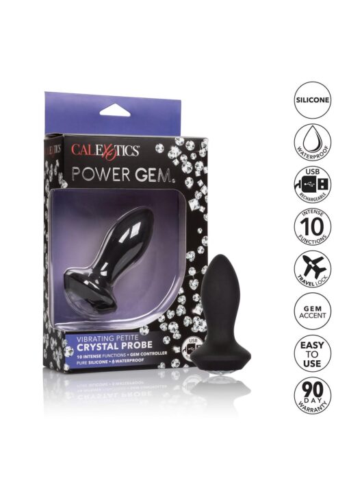 Vibrating petite crystal probe black - obrazek 9
