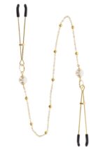Tweezers pearl & deluxe chain gold - obrazek 3