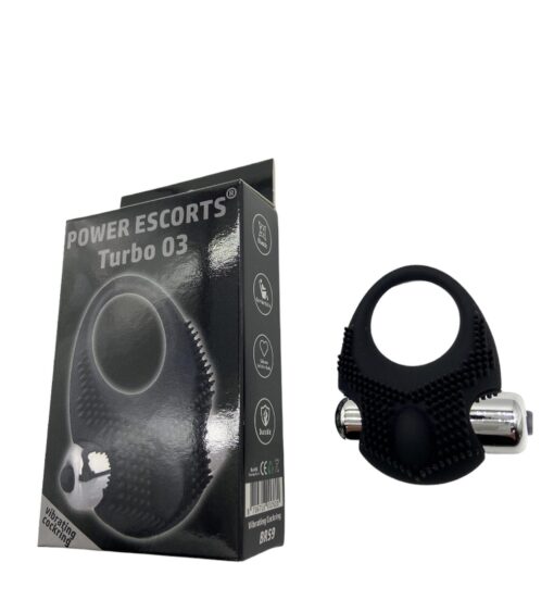 Turbo 03 black vibrating cockring - obrazek 3