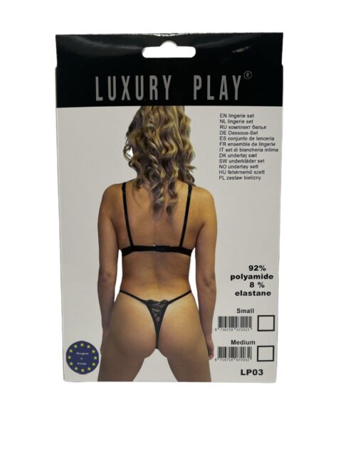 Bielizna-luxury play - lingerie set medium black - obrazek 2