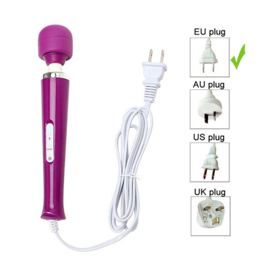 Stymulator-magic massager wand cable 110-240v purple 10 function - obrazek 10