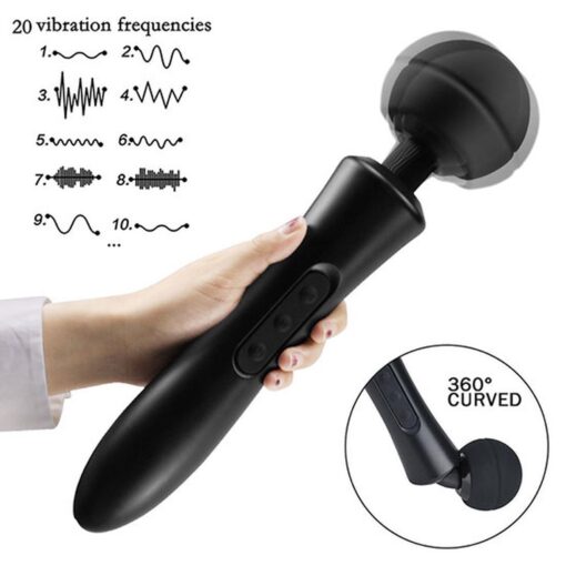 Stymulator-massager ultra powerful -big usb black 20 function - obrazek 4