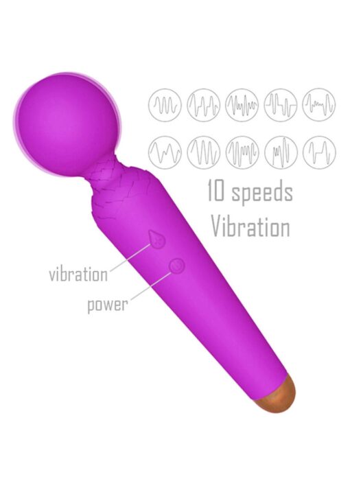 Stymulator-rechargeable power wand usb 10 functions - blue - obrazek 6