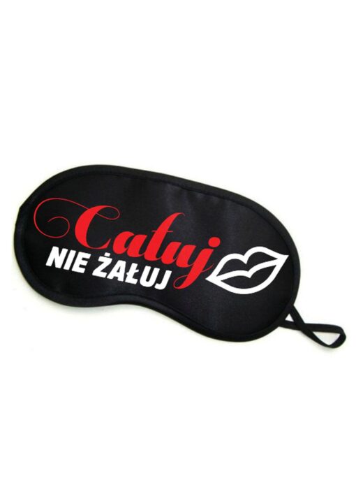 Maska-opaska na oczy "caŁuj nie ŻaŁuj" - obrazek 2