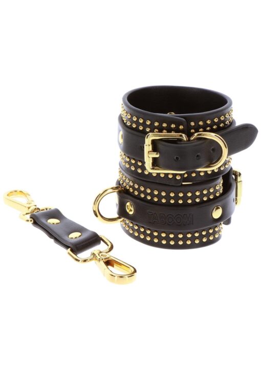Studded wrist cufs set black - obrazek 6