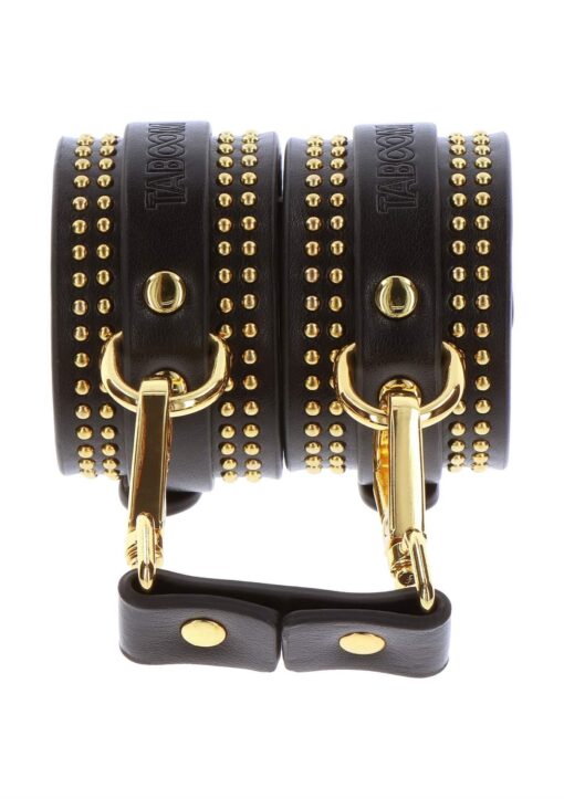 Studded wrist cufs set black - obrazek 7