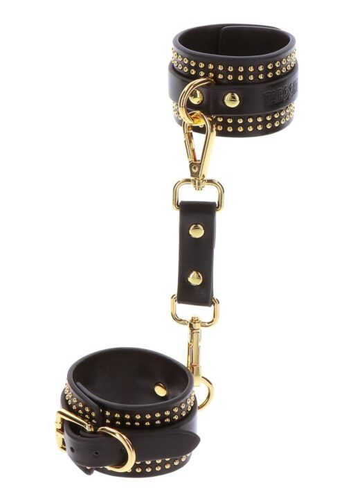 Studded wrist cufs set black - obrazek 8
