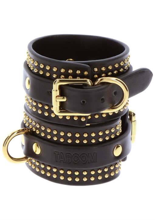 Studded ankle cuffs set black - obrazek 9