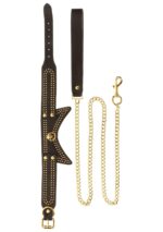 Studded collar and leash black - obrazek 8