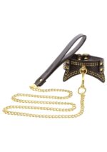 Studded collar and leash black - obrazek 9