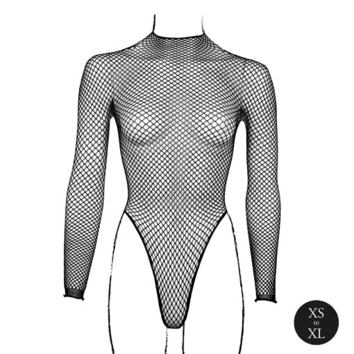 Body with fishnet structure and turtle neck. - obrazek 11