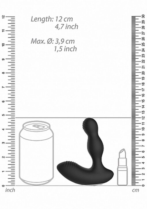 Remote controlled e-stim & vibrating prostate massager - black - obrazek 3
