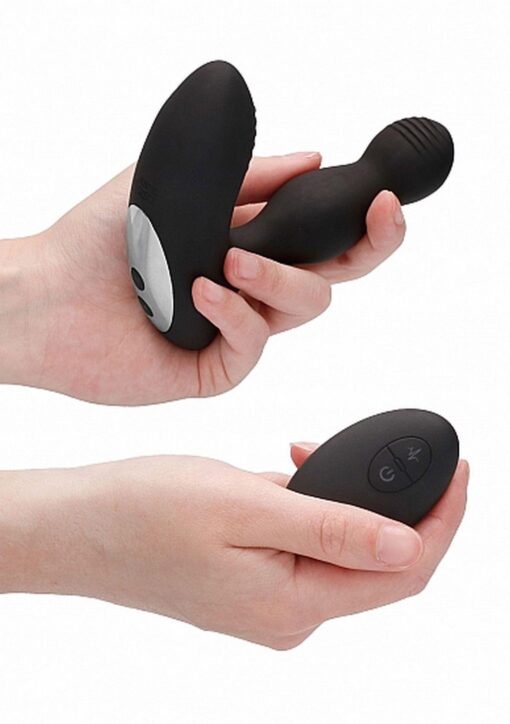Remote controlled e-stim & vibrating prostate massager - black - obrazek 6