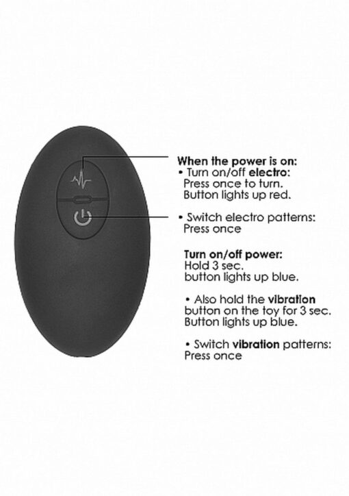 Remote controlled e-stim & vibrating prostate massager - black - obrazek 13