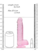 8"" / 20 cm realistic dildo with balls - pink - obrazek 3