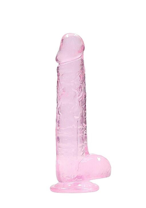 8"" / 20 cm realistic dildo with balls - pink - obrazek 4