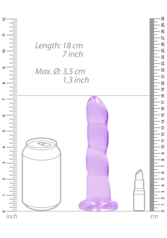Non realistic dildo with suction cup - 7"/ 17 cm - obrazek 5