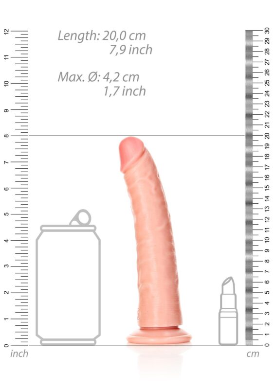 Slim realistic dildo with suction cup - 7"/ 18 cm - obrazek 7