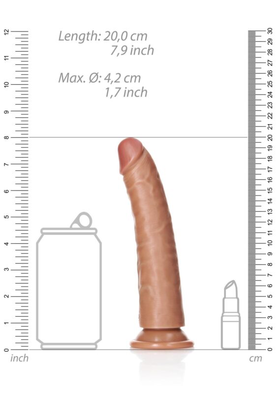 Slim realistic dildo with suction cup - 7"/ 18 cm - obrazek 7