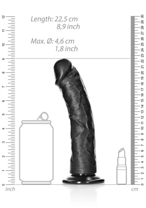 Curved realistic dildo with suction cup - 8"/ 20,5 cm - obrazek 7