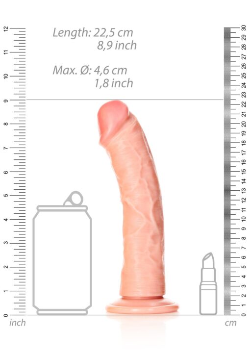 Curved realistic dildo with suction cup - 8"/ 20,5 cm - obrazek 7