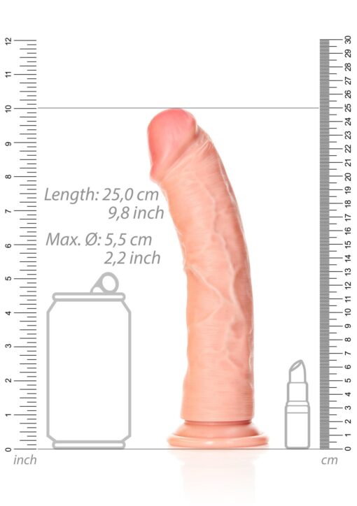 Curved realistic dildo with suction cup - 9"/ 23 cm - obrazek 7