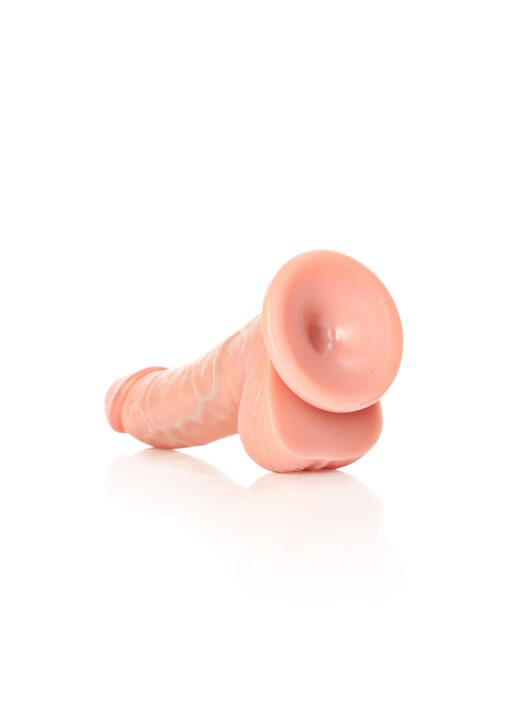 Curved realistic dildo  balls  suction cup - 6"/ 15,5 cm - obrazek 6