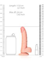 Curved realistic dildo  balls  suction cup - 6"/ 15,5 cm - obrazek 7