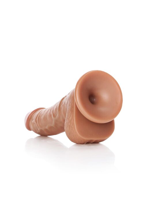 Curved realistic dildo  balls  suction cup - 6"/ 15,5 cm - obrazek 5