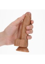 Curved realistic dildo  balls  suction cup - 6"/ 15,5 cm - obrazek 6