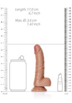 Curved realistic dildo  balls  suction cup - 6"/ 15,5 cm - obrazek 7