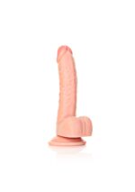 Curved realistic dildo  balls  suction cup - 7"/ 18 cm - obrazek 3