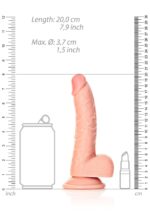 Curved realistic dildo  balls  suction cup - 7"/ 18 cm - obrazek 7