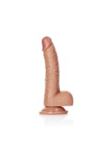 Curved realistic dildo  balls  suction cup - 7"/ 18 cm - obrazek 3